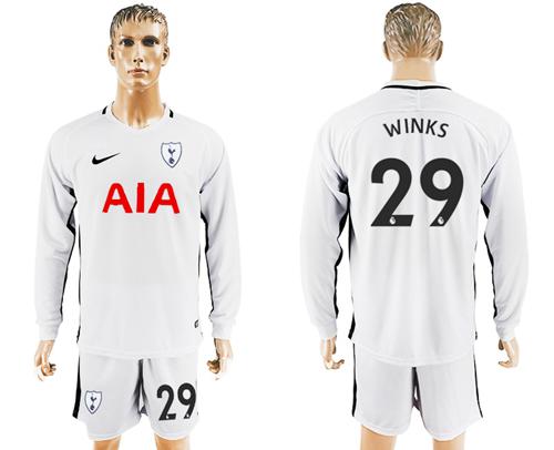 Tottenham Hotspur #29 Winks Home Long Sleeves Soccer Club Jersey